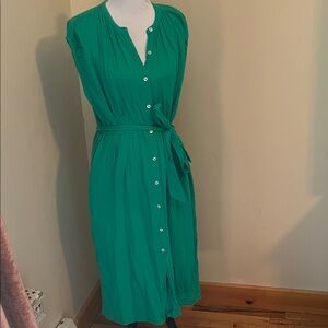 GAP Green Buttoned Midi Dress